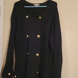 Beautiful heavy black sweater dress gold buttons